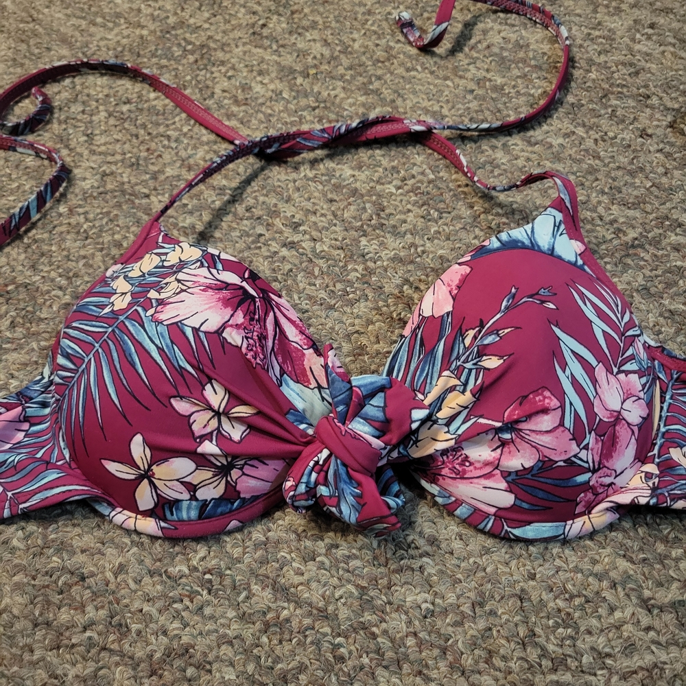 Ardene Burgundy and Blue Bikini Top
